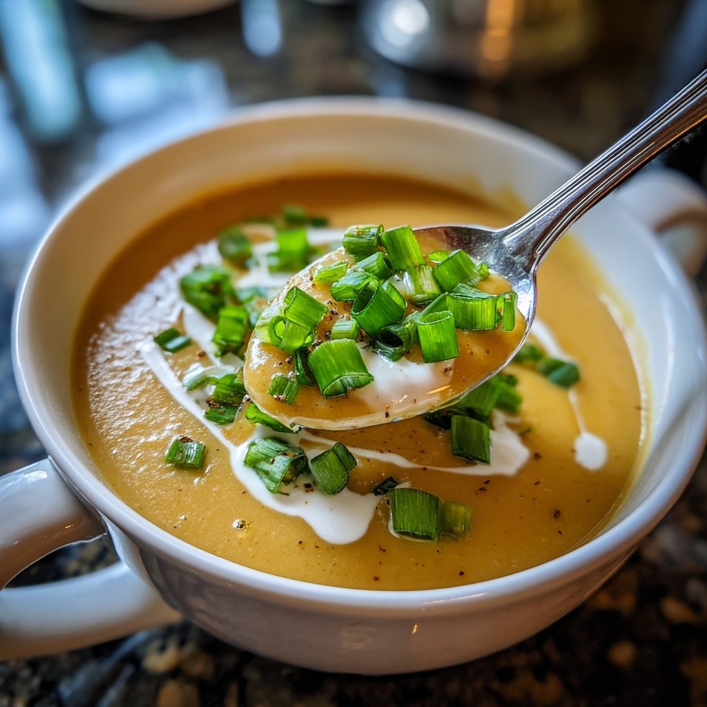 Blumenkohlsuppe mit Lauchzwiebeln