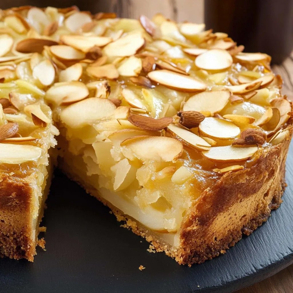 Europäischer Apfelkuchen mit Sauerrahm