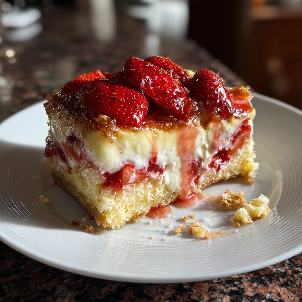 Erdbeer Pudding Kuchen Vom Blech