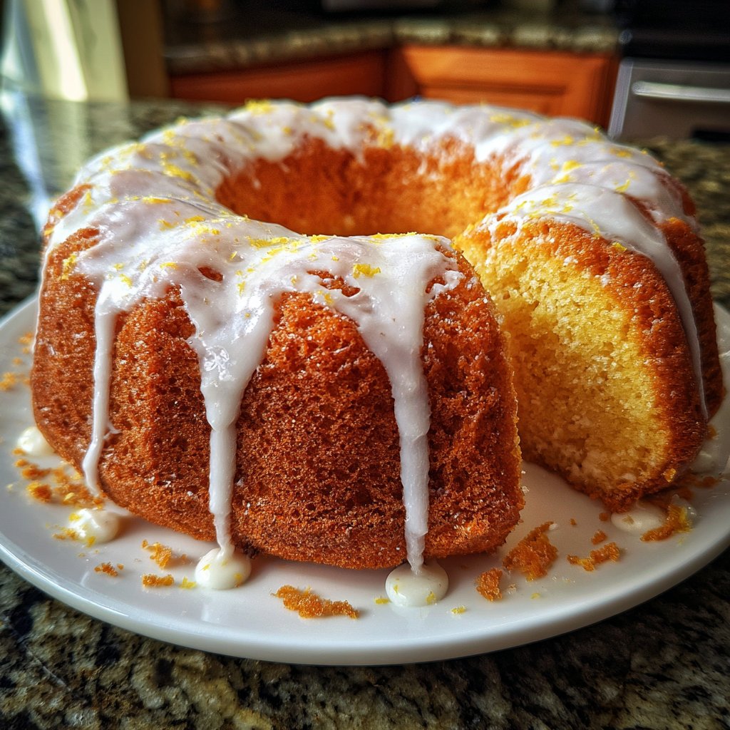 Zitronenkuchen mit Frischkäseglasur