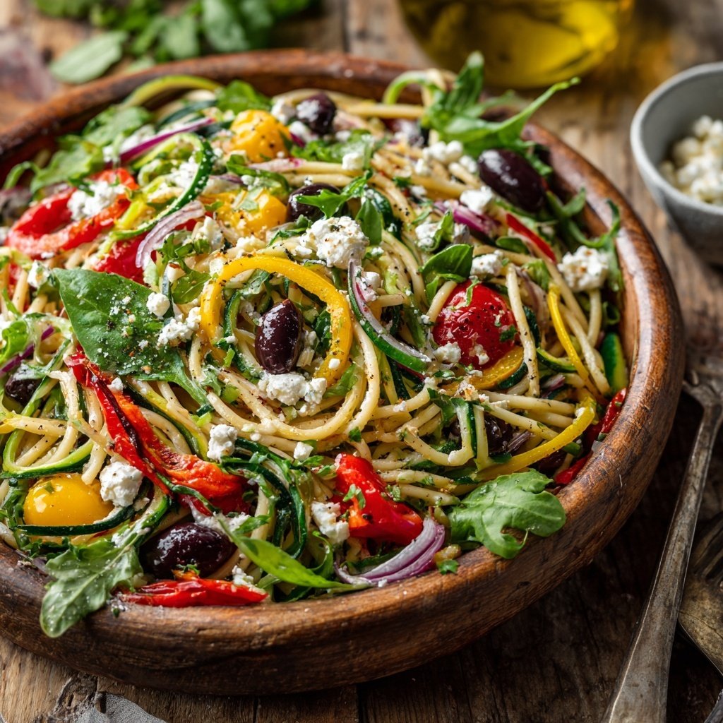 Mediterraner Nudelsalat Mit Weißem Balsamico