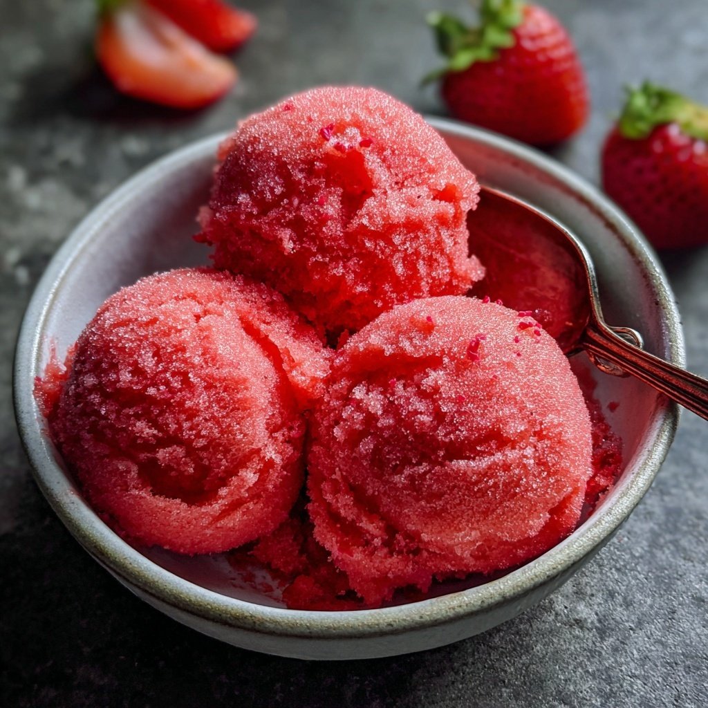 Erdbeer Sorbet Selbstgemacht