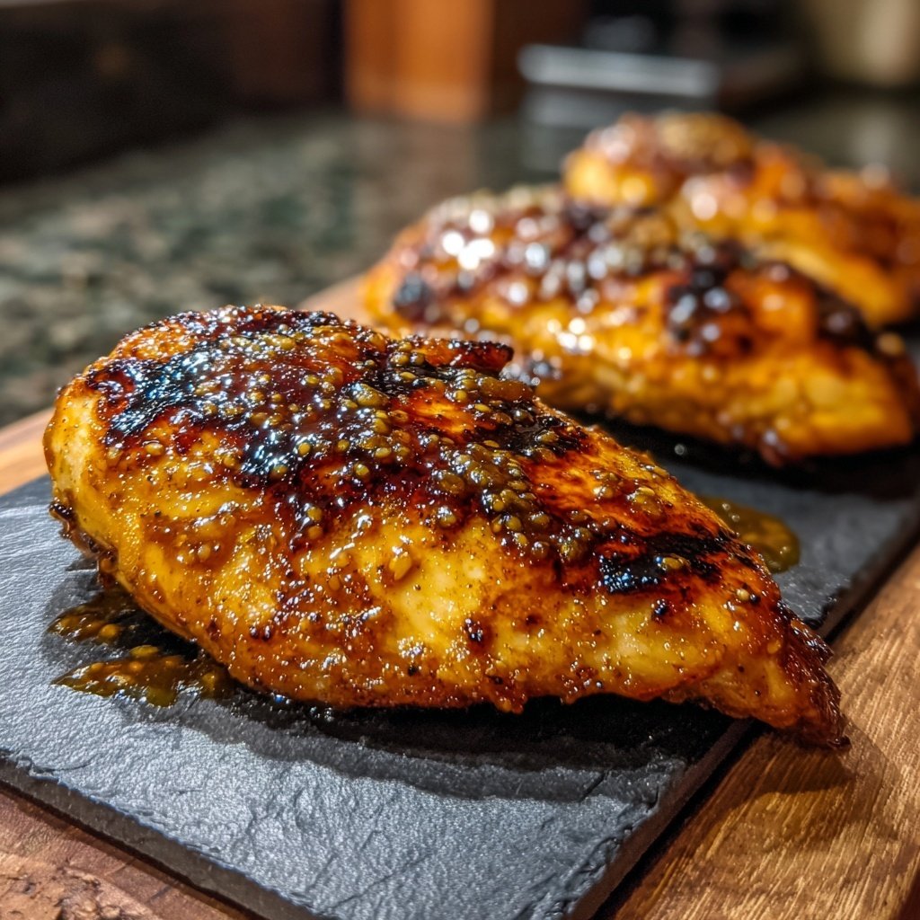 Gegrillte Hähnchenbrust Mit Honig Senf Glasur