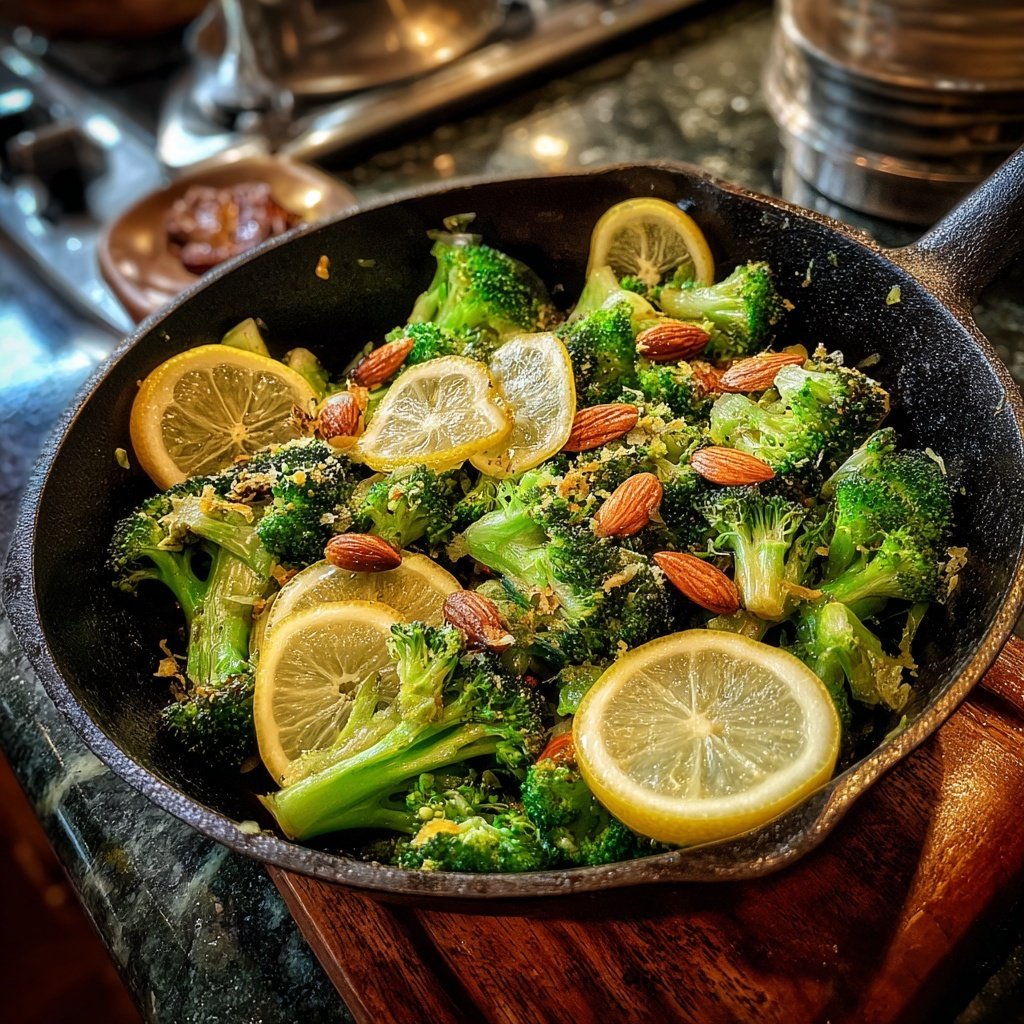 Brokkoli Mandel Pfanne Mit Zitronenzeste