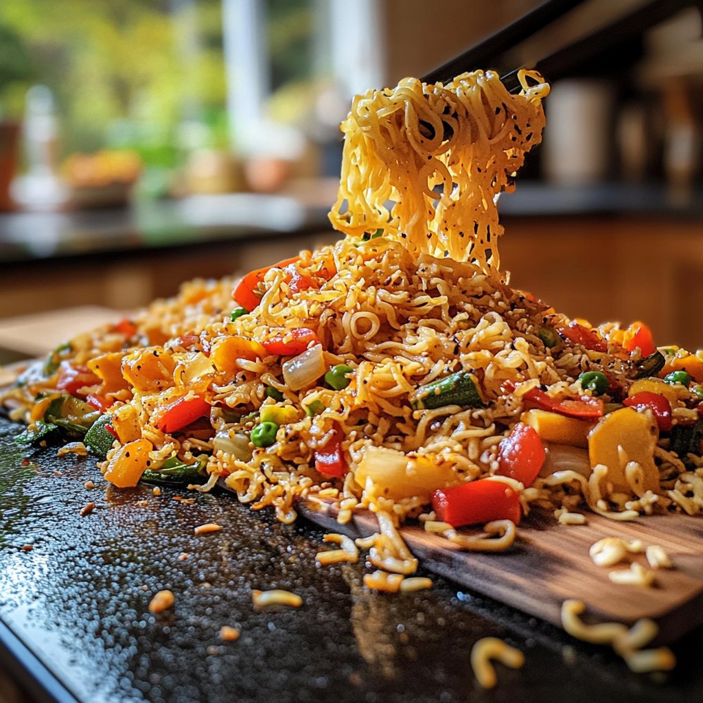 Gemüsepfanne mit Reisnudeln