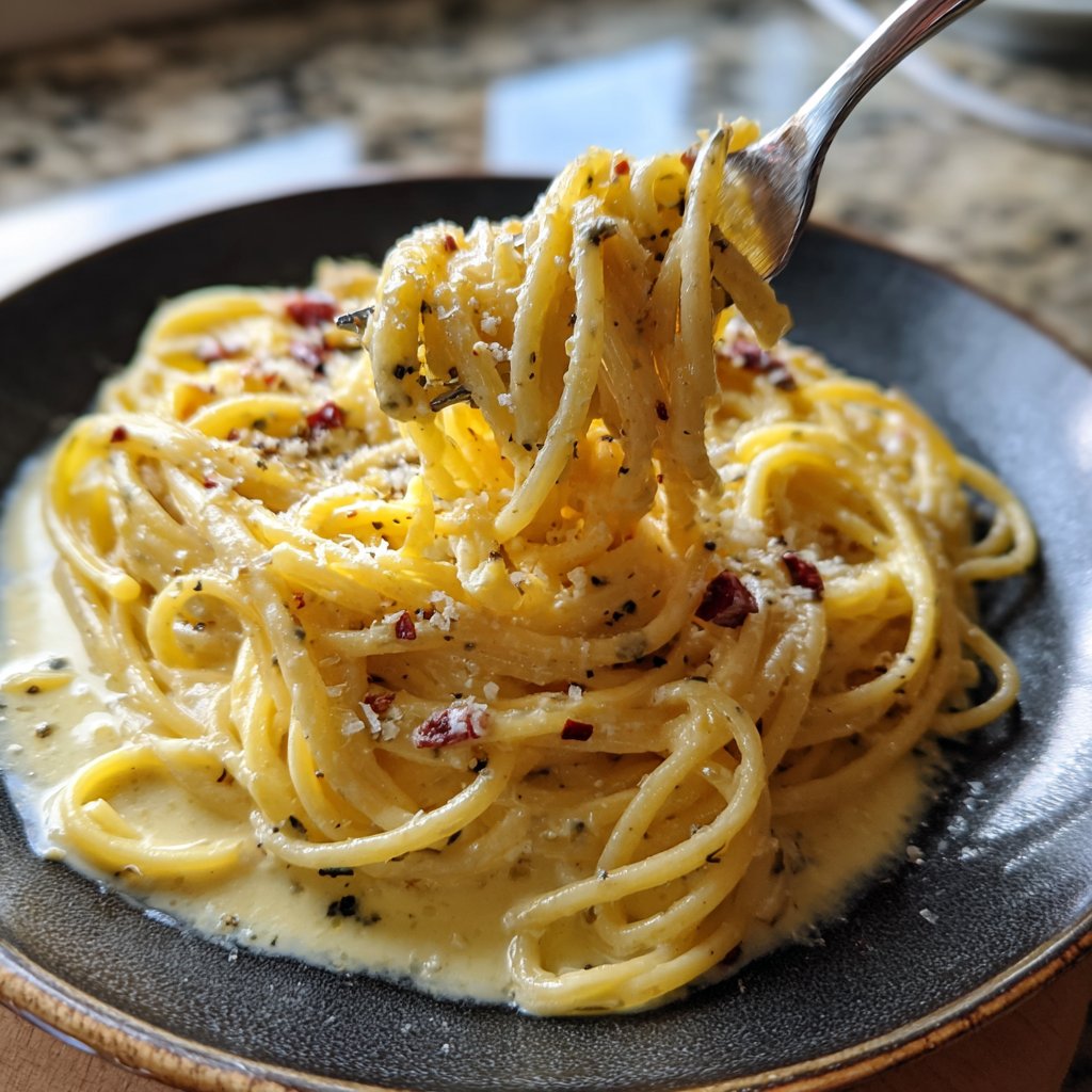 Pasta für zwei mit Sahne und rosa Pfeffer