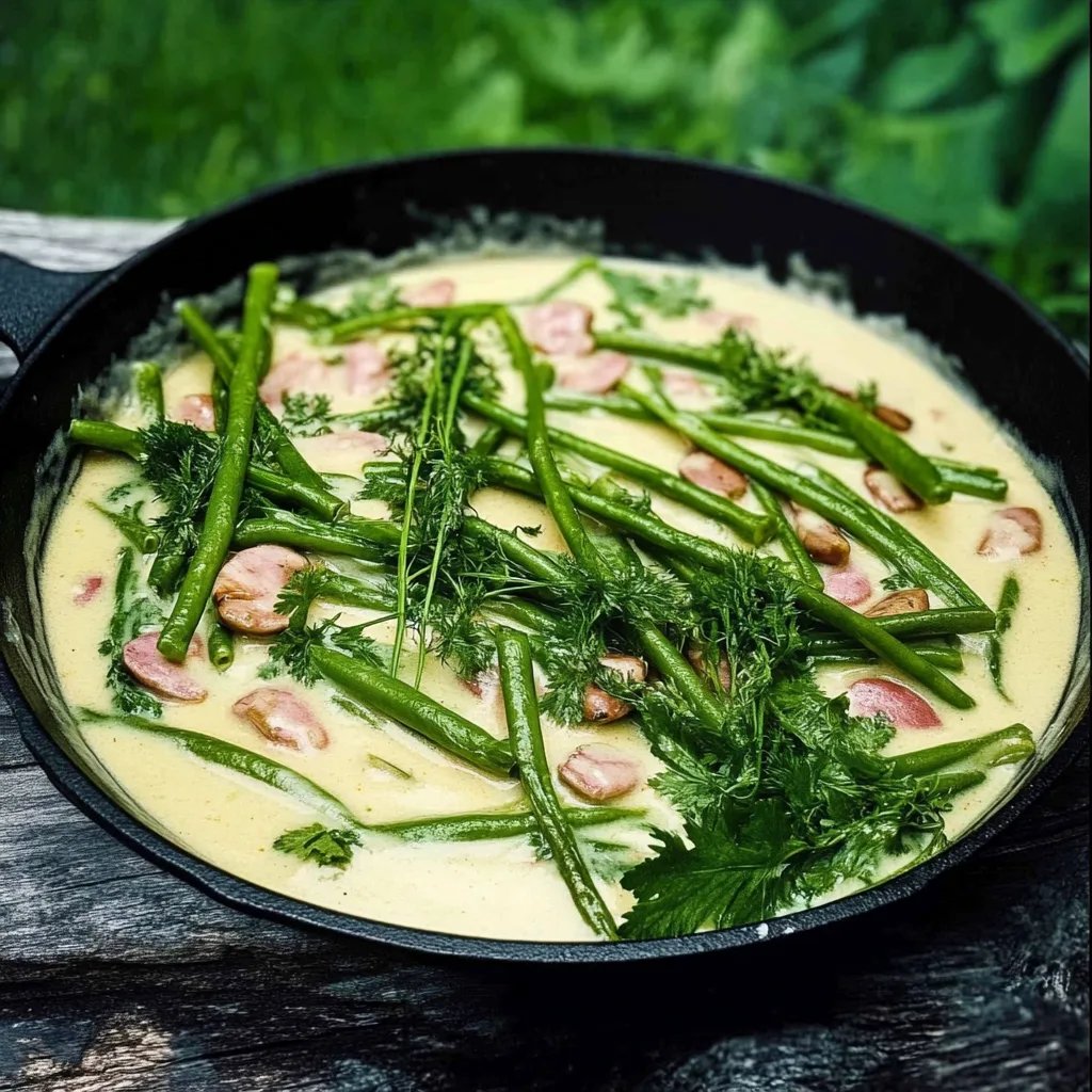 Grüne Bohnen in Rahmsauce