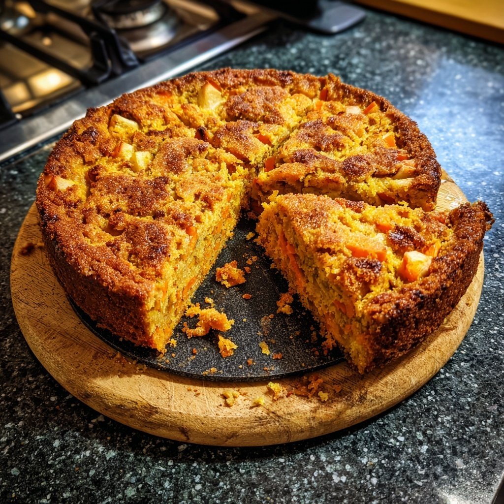 Karottenkuchen Mit Apfel Stücken