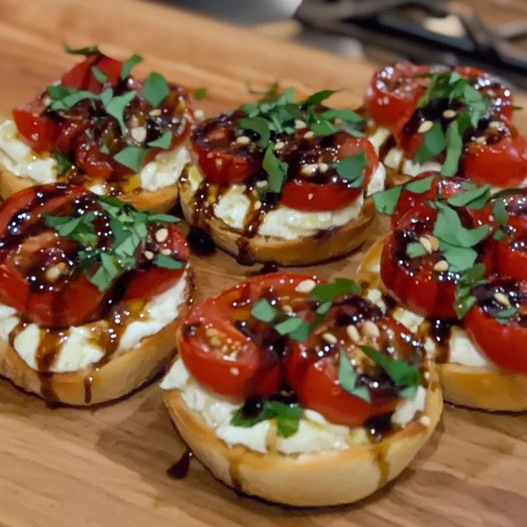 Ricotta Bruschetta mit Roasted Tomatoes