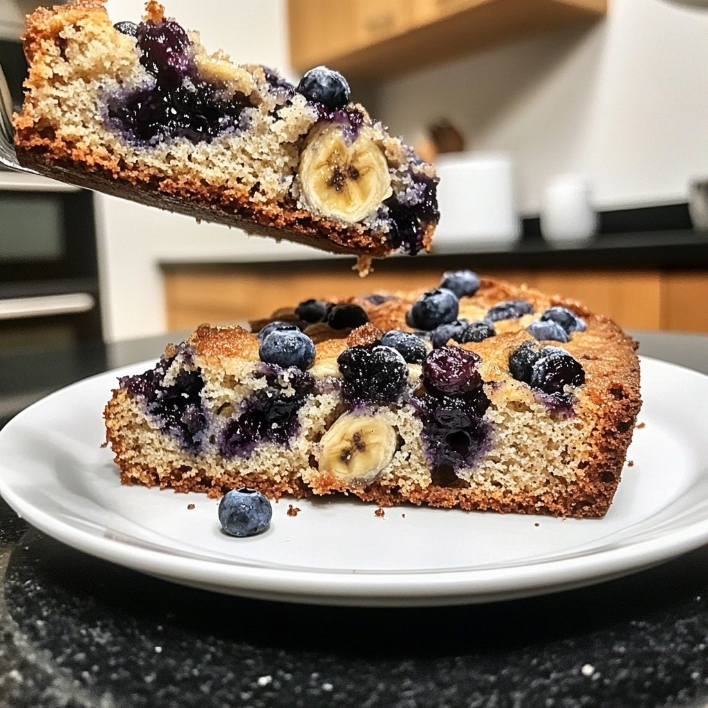 Bananenbrot mit Blaubeeren